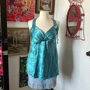 purple holic blue teal halter top